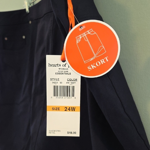 Hearts of Palm Navy Blue Skorts Size 24W New With Tags - Picture 3 of 11